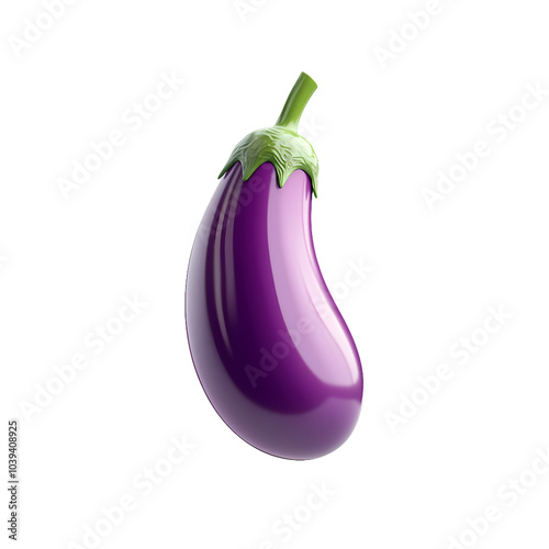 Simplified 3d icon of eggplant photo