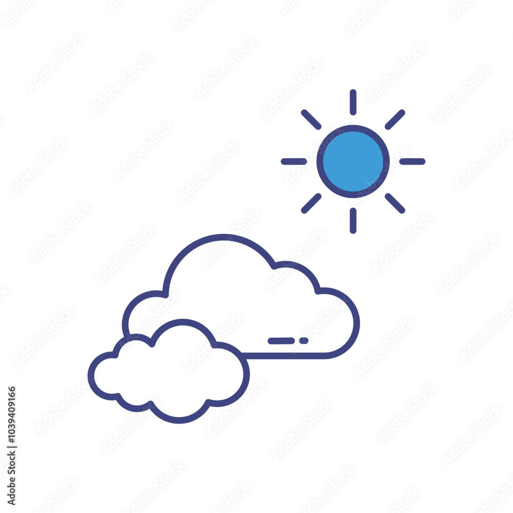Partly Cloudy vector icon stock illustration Partly Cloudy vector icon stock illustration