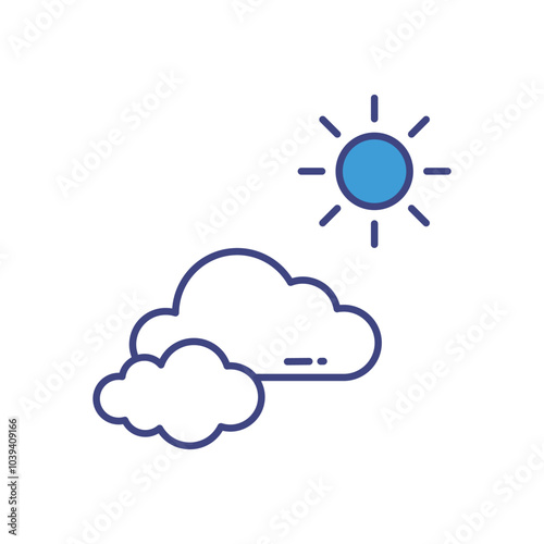 Partly Cloudy vector icon stock illustration