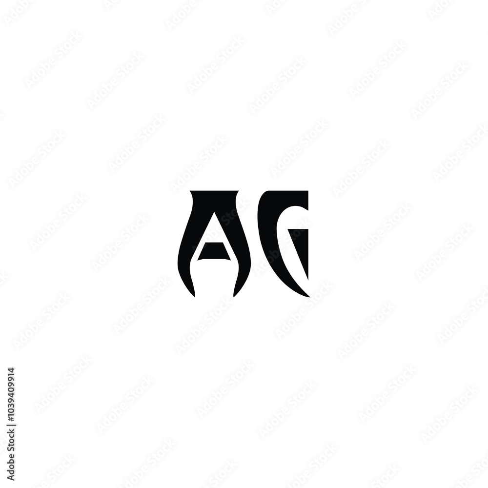 AG monogram logo design letter text name symbol monochrome logotype alphabet character simple logo