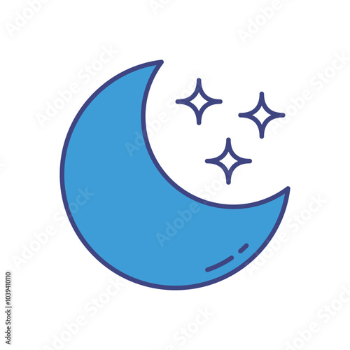 Moon vector icon stock illustration