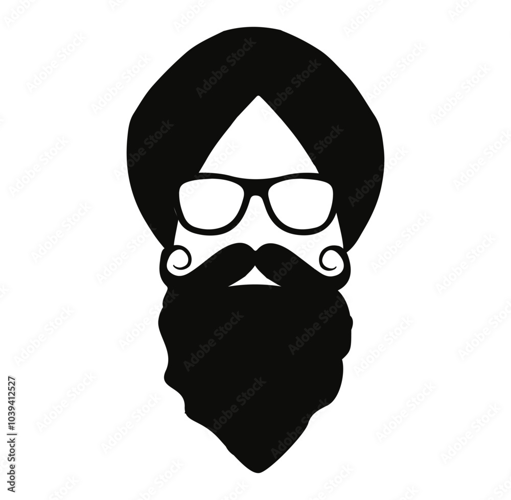 Sikh Singh Punjabi turbans symbol design graphic