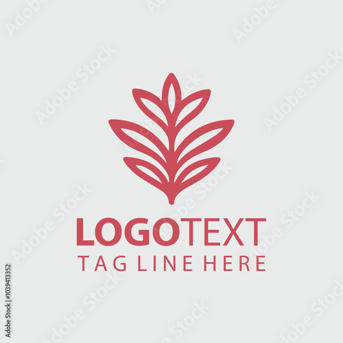 Modern red flower logo design template. photo