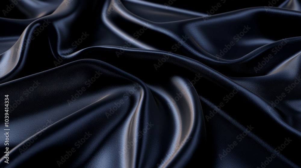 Fototapeta premium Luxurious Navy Silk Backdrop Mockup with Cinematic Lighting for Skincare Products