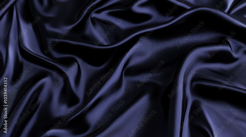Fototapeta premium Illuminated Elegance: Luxurious Navy Silk Backdrop Mockup for Skincare Products with Cinematic Lighting