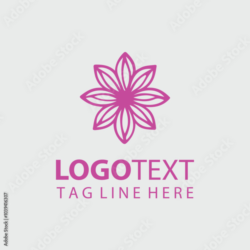 Modern red flower logo design template.