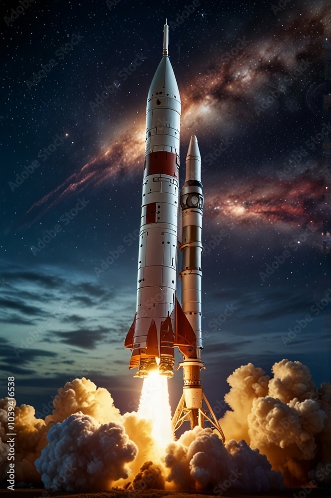 Obraz premium science background, rocket space wallapper