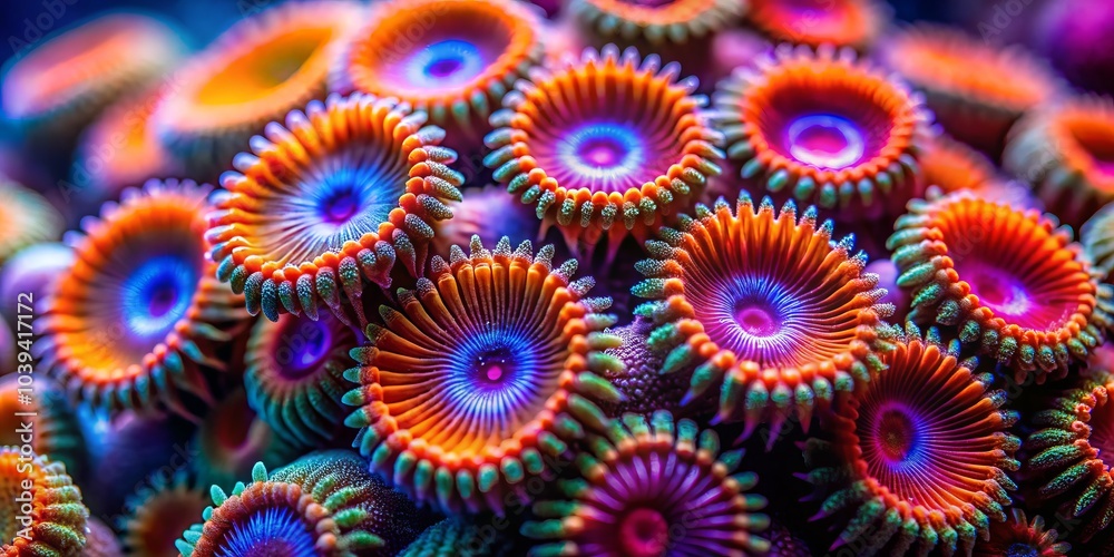 Stunning Close-Up of Coral Polyps in Their Vibrant Underwater Habitat, Showcasing Intricate Details, Textures, and Rich Colors of Marine Life for Food Photography Enthusiasts Stunning Close-Up of Coral Polyps in Their Vibrant Underwater Habitat, Showcasing Intricate Details, Textures, and Rich Colors of Marine Life for Food Photography Enthusiasts