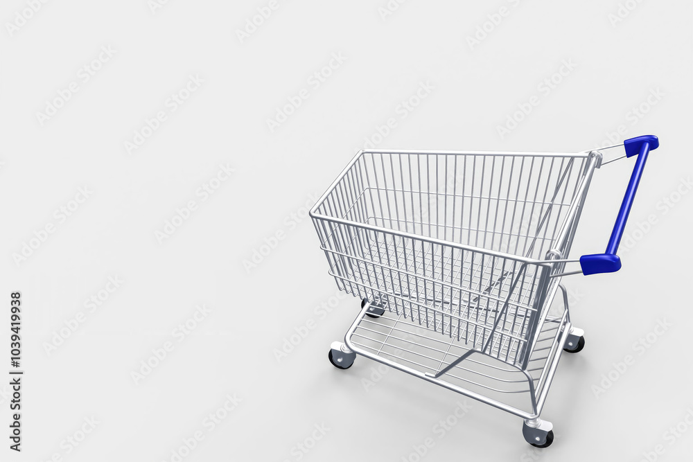Shopping cart 3d design isolated on gray background. Concept of buy purchase online shop business consume consumption commerce grocery goodies market. Copy space for text Shopping cart 3d design isolated on gray background. Concept of buy purchase online shop business consume consumption commerce grocery goodies market. Copy space for text
