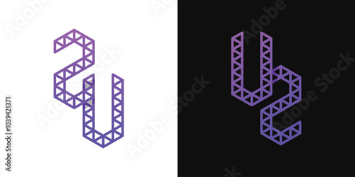 Letters UZ and ZU Polygon Logo, suitable for business related to polygon with ZU or UZ initials
