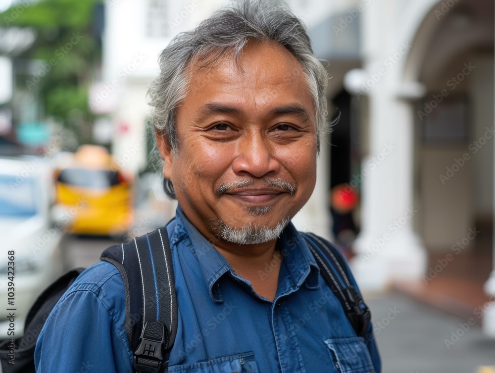 A man smiles warmly at the camera. AI. A man smiles warmly at the camera. AI.