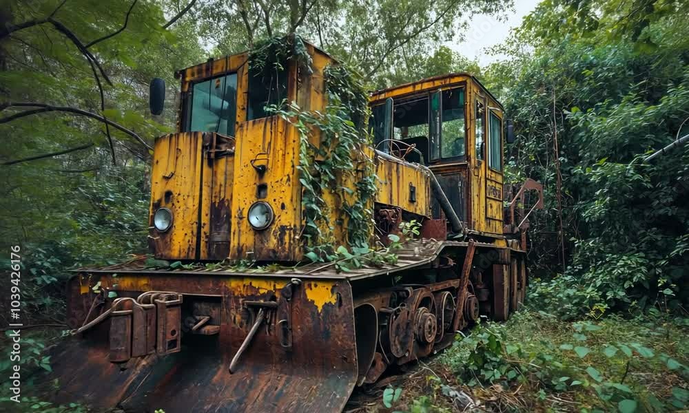 Abandoned Train Car in a Forest Abandoned Train Car in a Forest