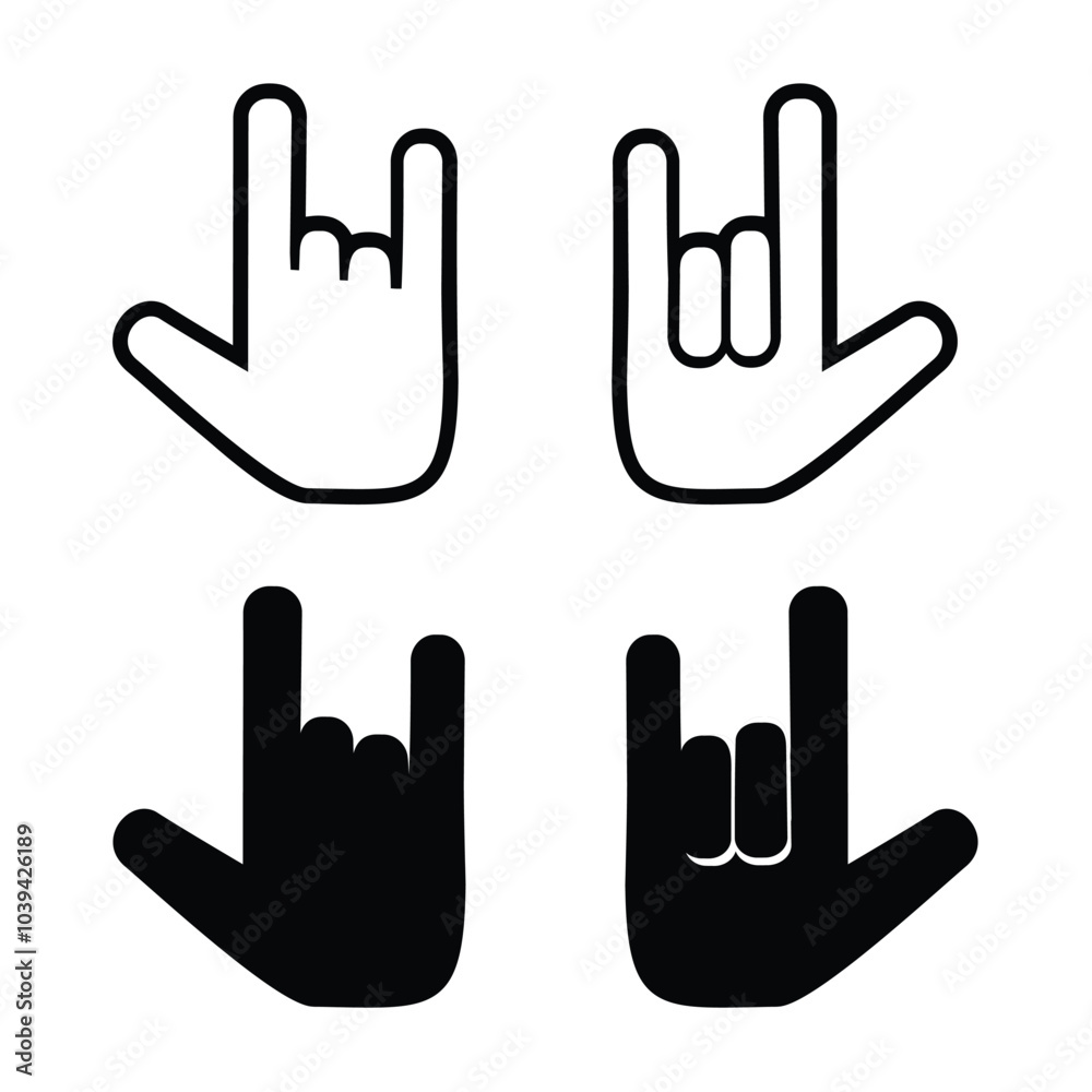 Obraz premium Rock and roll, heavy metal arm icon. Illustration vector