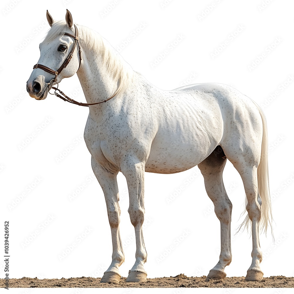Perfect White Horse Isolated on Transparent Background Perfect White Horse Isolated on Transparent Background