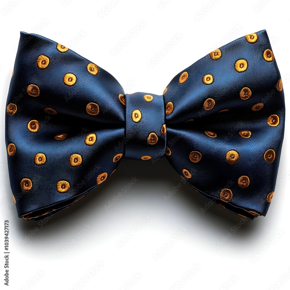 A Macro Shot of a Perfect Black Bow Tie with Striking Orange Polka Dot Pattern A Macro Shot of a Perfect Black Bow Tie with Striking Orange Polka Dot Pattern