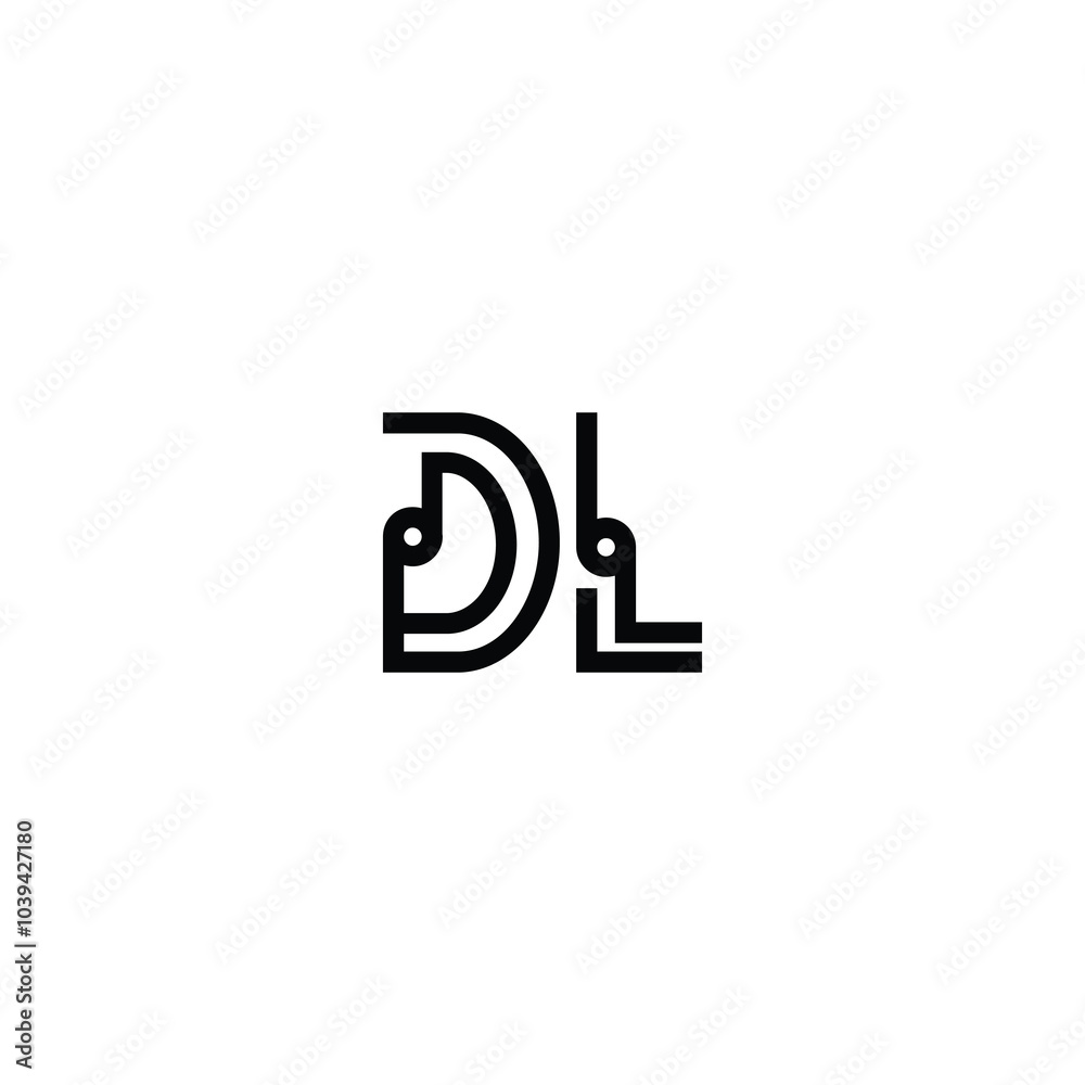 DL monogram logo design letter text name symbol monochrome logotype alphabet character simple logo DL monogram logo design letter text name symbol monochrome logotype alphabet character simple logo