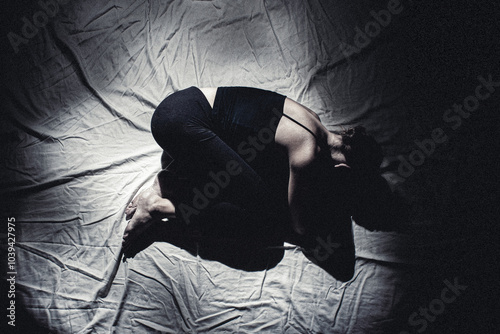 girl is lying on the floor