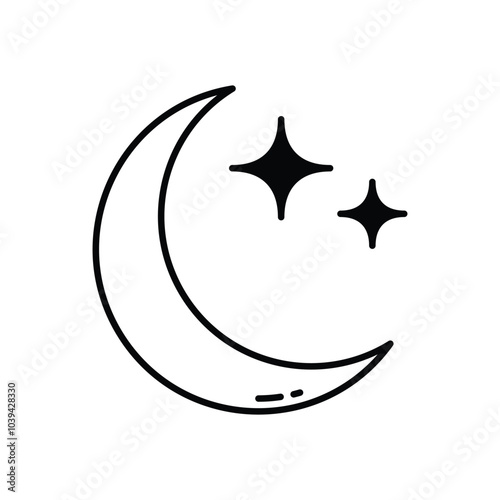 New Moon vector icon stock illustration