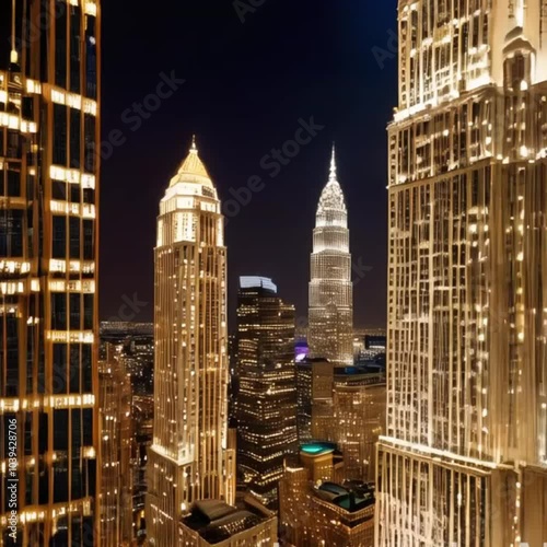 city skyline at night HD resolution with hyper realistic nature, ai, captured beautiful use 4K Background