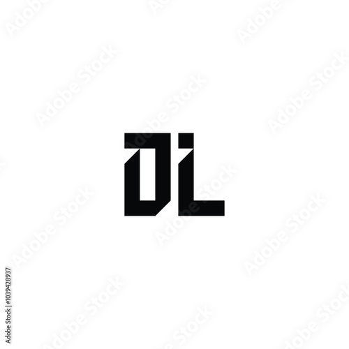 DL monogram logo design letter text name symbol monochrome logotype alphabet character simple logo