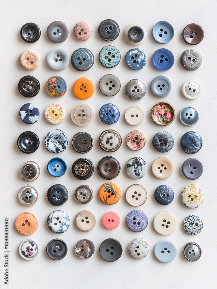 A diverse assortment of buttons in various sizes, colors, and textures highlights the endless possibilities for creative crafting. A diverse assortment of buttons in various sizes, colors, and textures highlights the endless possibilities for creative crafting.