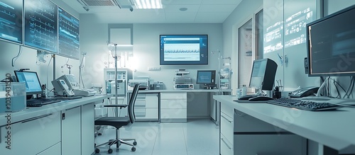 Remote-controlled hearing device adjustments in a high-tech audiology department.