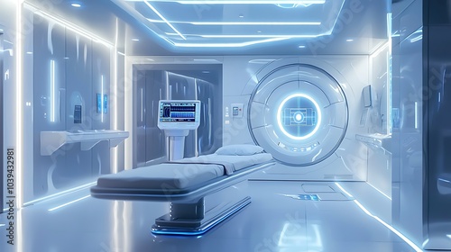 AI-enhanced nuclear medicine department focuses on molecular imaging and therapy.