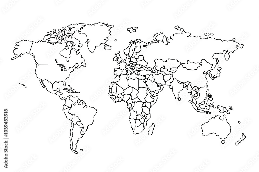 World map Outline, Linear Doodle Drawing. for website layouts,background,education, precise,customizable,Travel worldwide,map silhouette backdrop,earth geography, political,reports. World map Outline, Linear Doodle Drawing. for website layouts,background,education, precise,customizable,Travel worldwide,map silhouette backdrop,earth geography, political,reports.