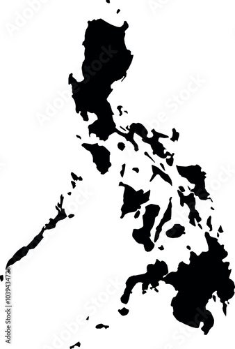 Simple Map of Philippines Vector Illustration