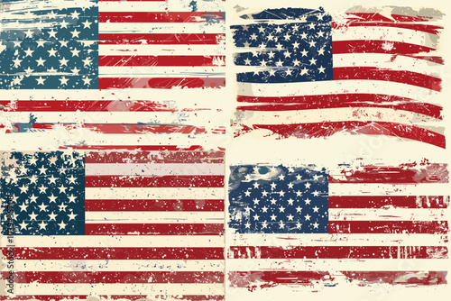 Grunge-Style American Flag Vector Design
