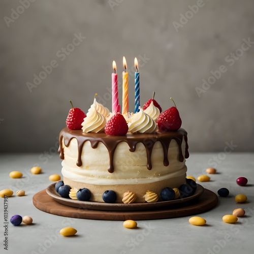 birthday cake with candles