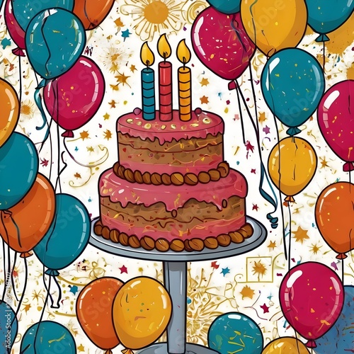 birthday cake seamless pattern