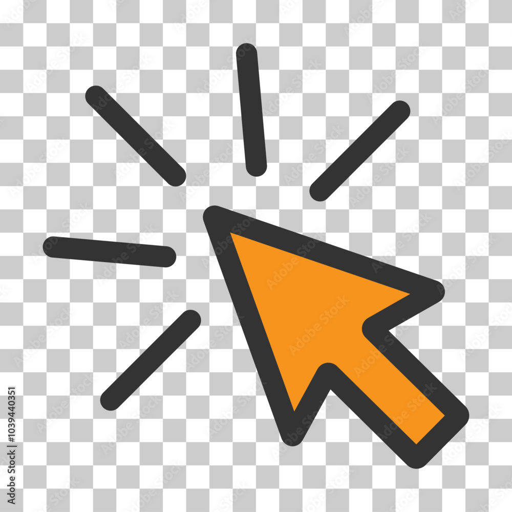 Click icon arrow mouse, web button cursor. Digital design vector illustration