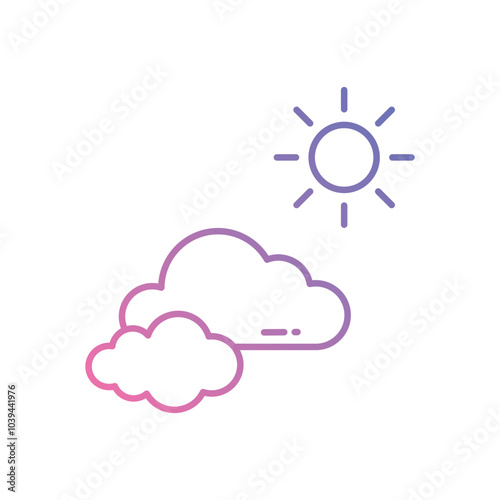 Partly Cloudy vector icon stock illustration