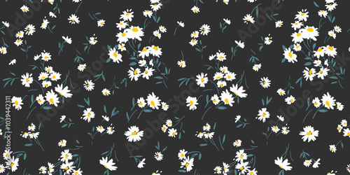 Seamless Ditsy Floral Daisy Pattern