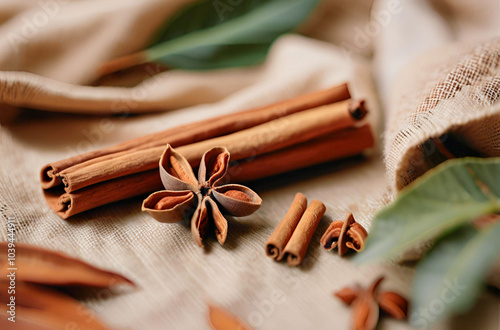 cinnamon sticks and anise photo