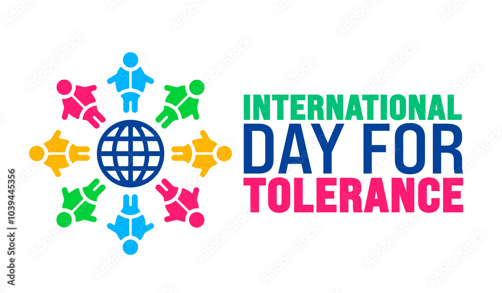 Obraz premium International Day for Tolerance background or banner design template is observed every year in November. Holiday concept. Template for card, poster, placard, template.