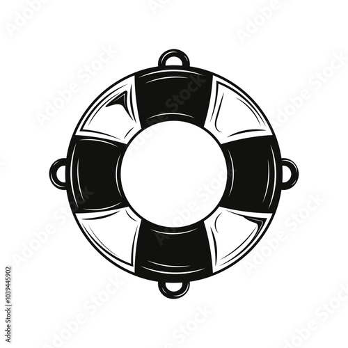 Hand Drawn Nautical Object - Floating Tire