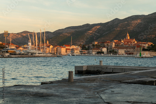 Concrete wharf on the Croatian island of Korcula