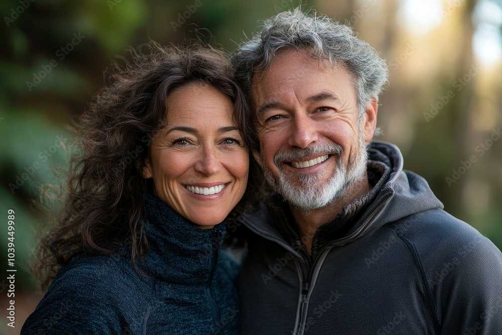 Portrait of laughing fitness couple, Generative AI Portrait of laughing fitness couple, Generative AI