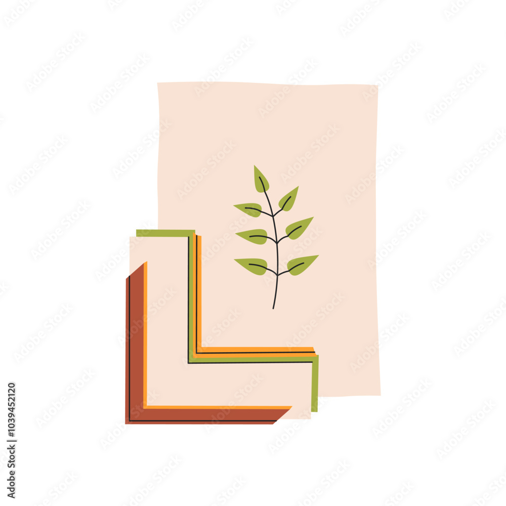 Selection of design for the poster. Bright mat for a minimalistic illustration. Craftworker in framing workshop. Flat vector illustration of hand-made handicraft isolated on white background.