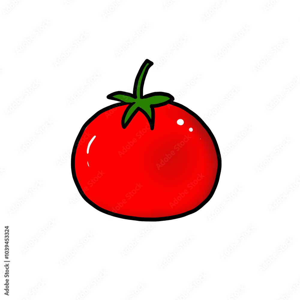 Red tomato on transparent background. Organic, healthy food illustration. Red tomato on transparent background. Organic, healthy food illustration.