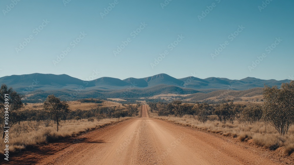 Scenic Dirt Road Through Mountain Landscape Scenic Dirt Road Through Mountain Landscape