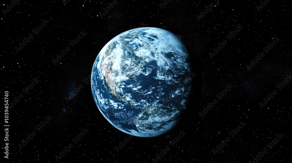 Fototapeta premium Beautiful Earth Surrounded by Stars in Space