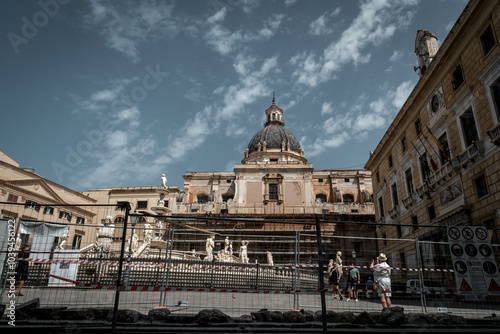 Piazza Pretoria is located on the edge of the Kalsa district, near the corner of Cassaro with Via Maqueda, a few meters from Quattro Canti, the exact center of the historic city of Palermo.  photo