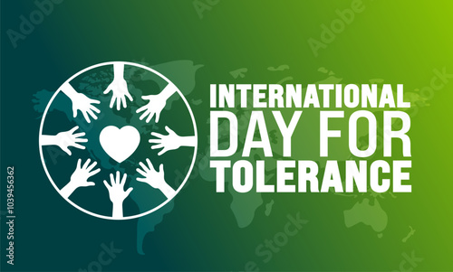 International Day for Tolerance background or banner design template is observed every year in November. Holiday concept. Template for card, poster, placard, template.