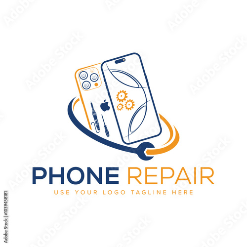 Mobile Phone Repair Vector Logo Design icon design mobile tool repair logo design