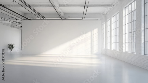 Bright white space with subtle soft lighting,