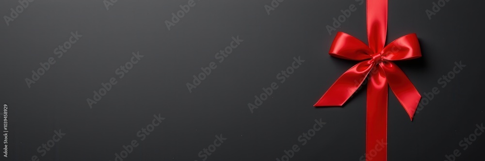 red ribbon on black background red ribbon on black background
