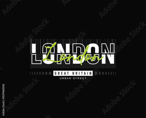 London united kingdom illustration graphic, typography design for brand t shirt and apparel